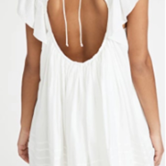FREE PEOPLE Hailey Mini Dress With Frill Sleeves And Textured Stripe-white M - Picture 14 of 16